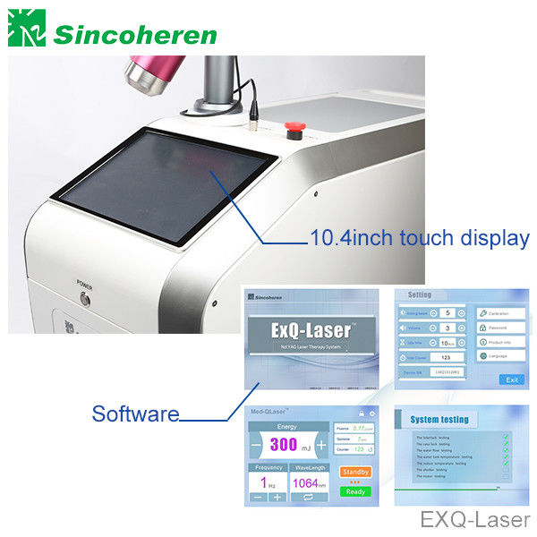 Cherry / Spider Angioma Q Switched Nd Yag Laser Tattoo Removal Machine 532mn